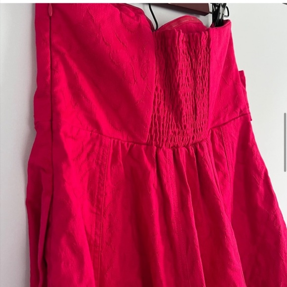 NWT Anthropologie  Jacquard  floral print Strapless Midi Dress - Picture 10 of 16